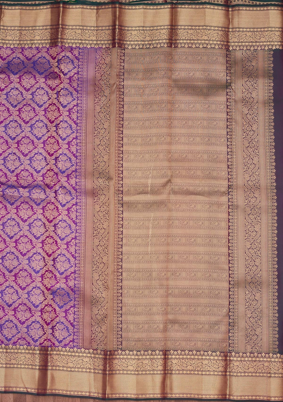 Purple Zariwork Pure Silk Saree-koskii