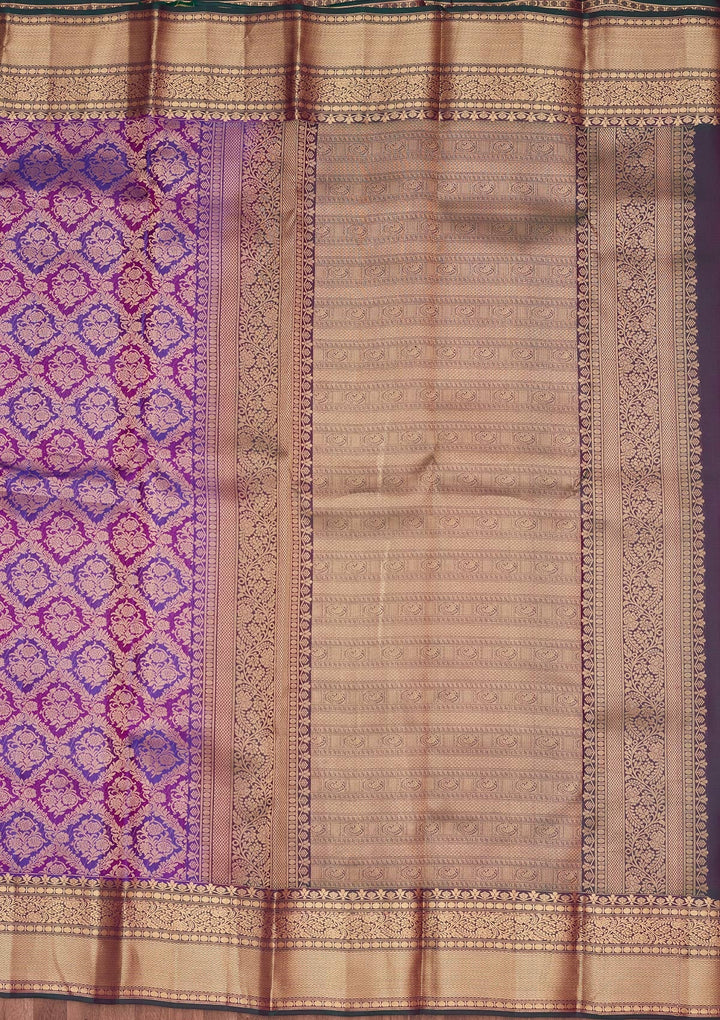 Purple Zariwork Pure Silk Saree-koskii