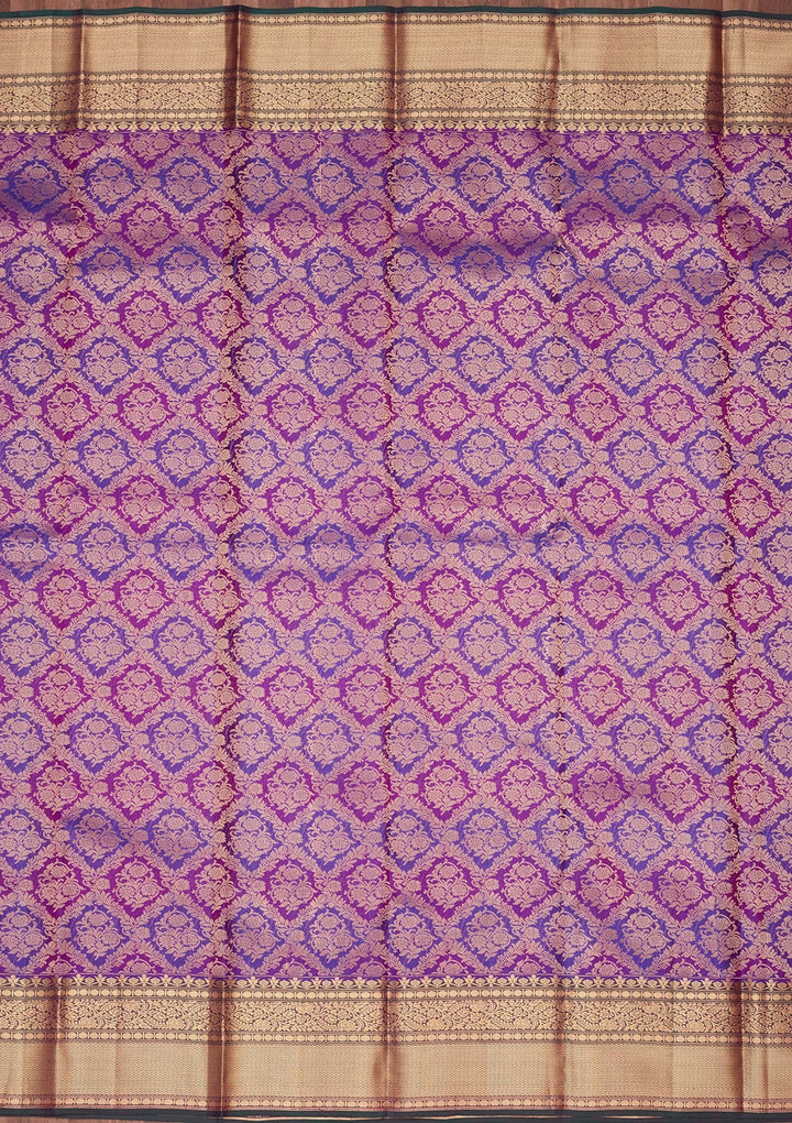 Purple Zariwork Pure Silk Saree-koskii