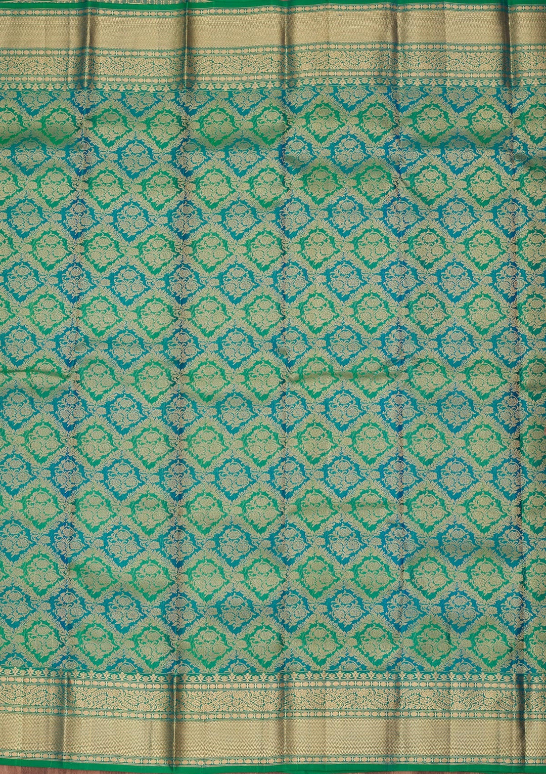 Rama Green Zariwork Pure Silk Saree-koskii