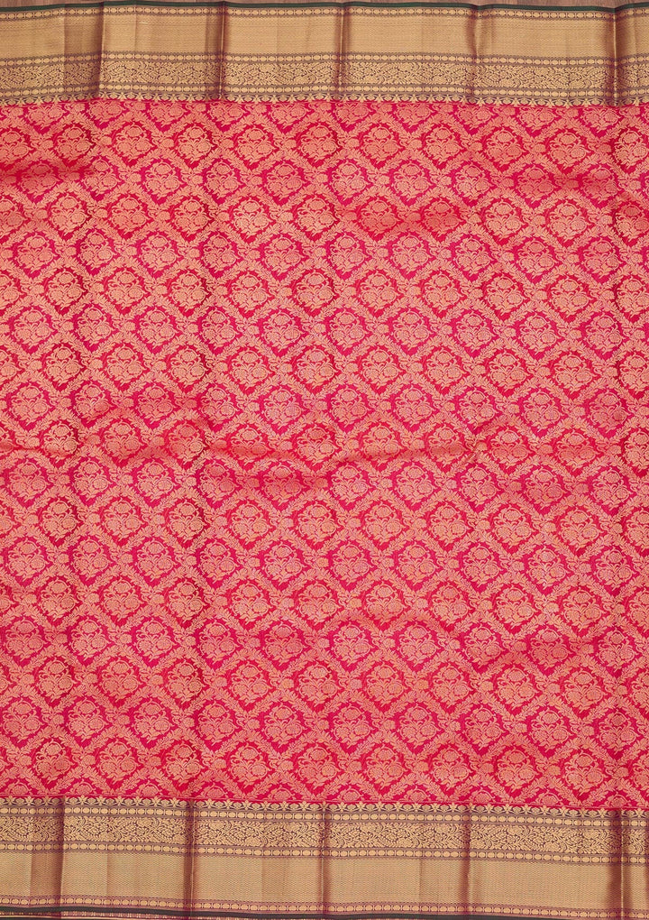 Rani Pink Zariwork Pure Silk Saree-koskii
