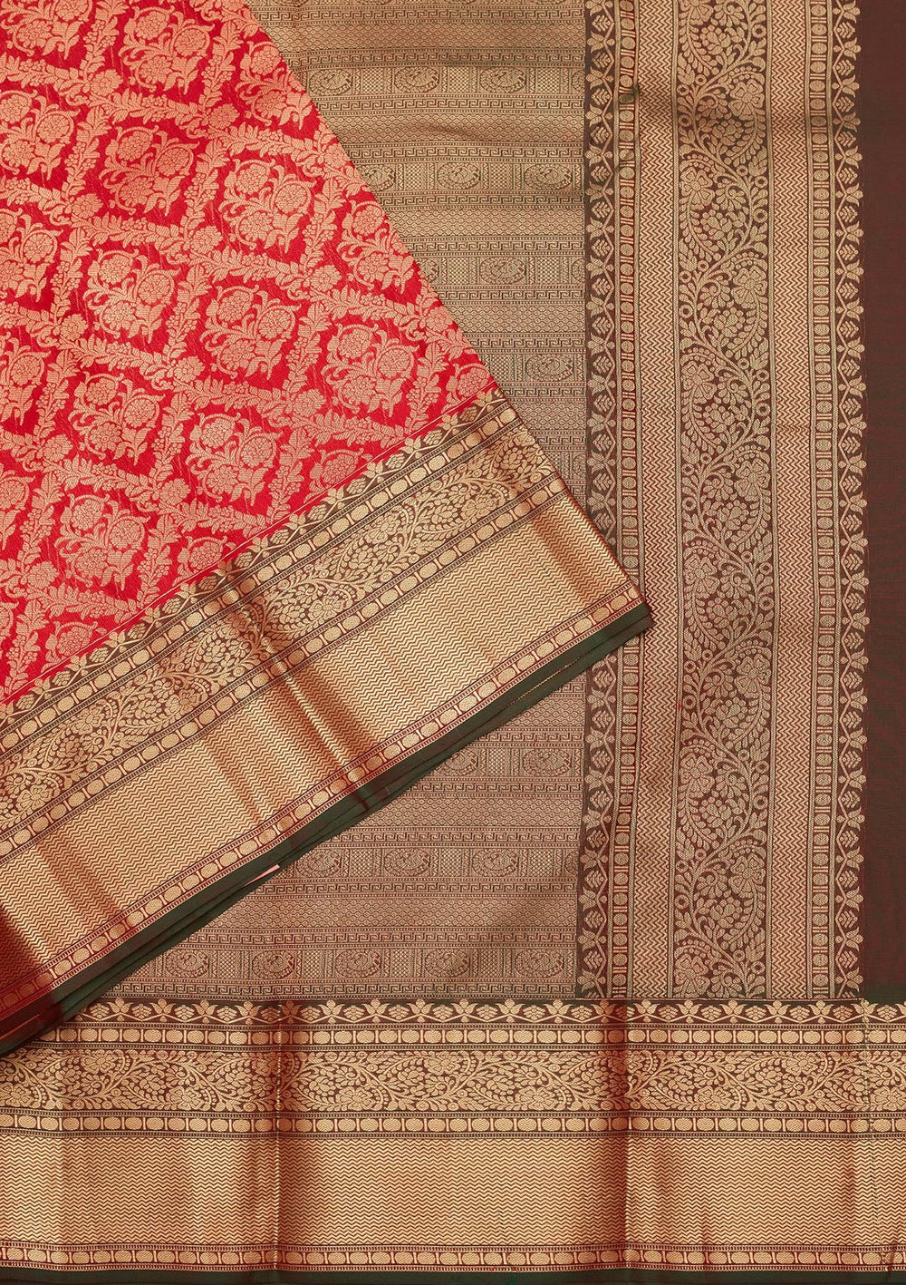 Red Zariwork Pure Silk Saree-koskii
