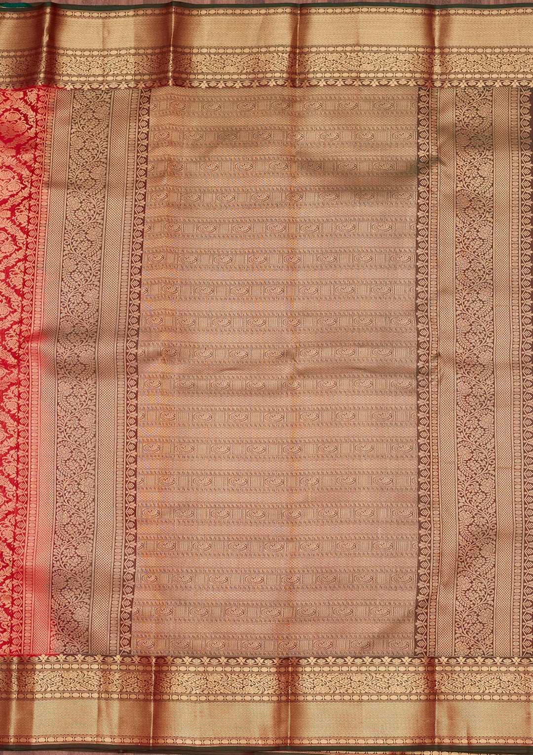 Red Zariwork Pure Silk Saree-koskii