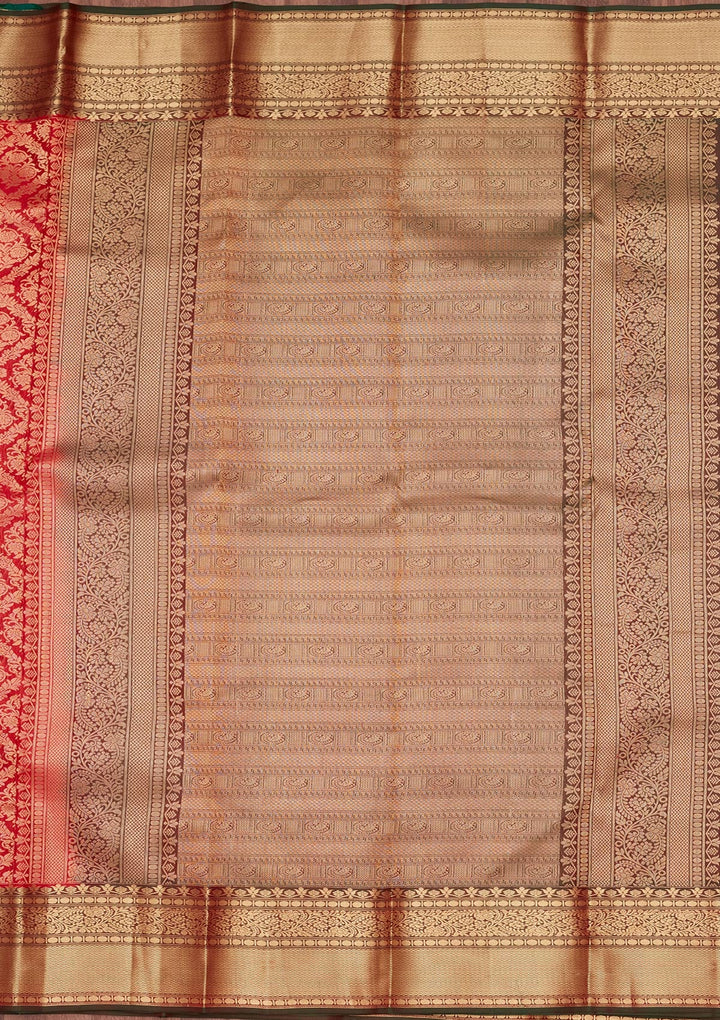 Red Zariwork Pure Silk Saree-koskii