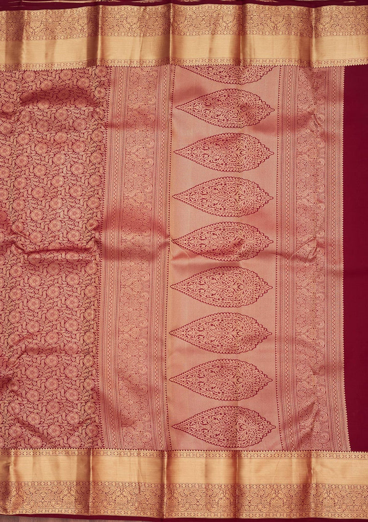 Brown Zariwork Pure Silk Saree-koskii