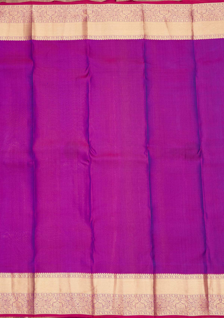 Peacock Blue Zariwork Pure Silk Saree-koskii