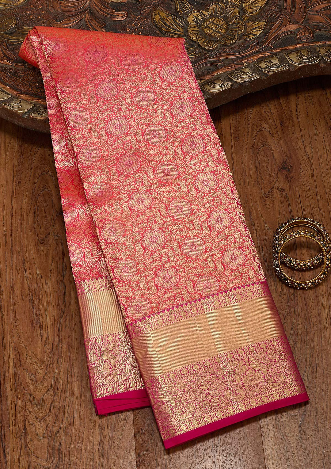 Pink Zariwork Pure Silk Saree-koskii