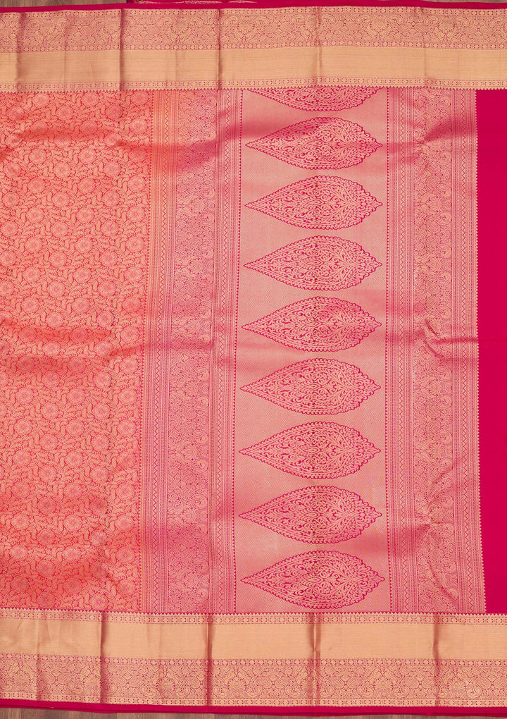 Pink Zariwork Pure Silk Saree-koskii