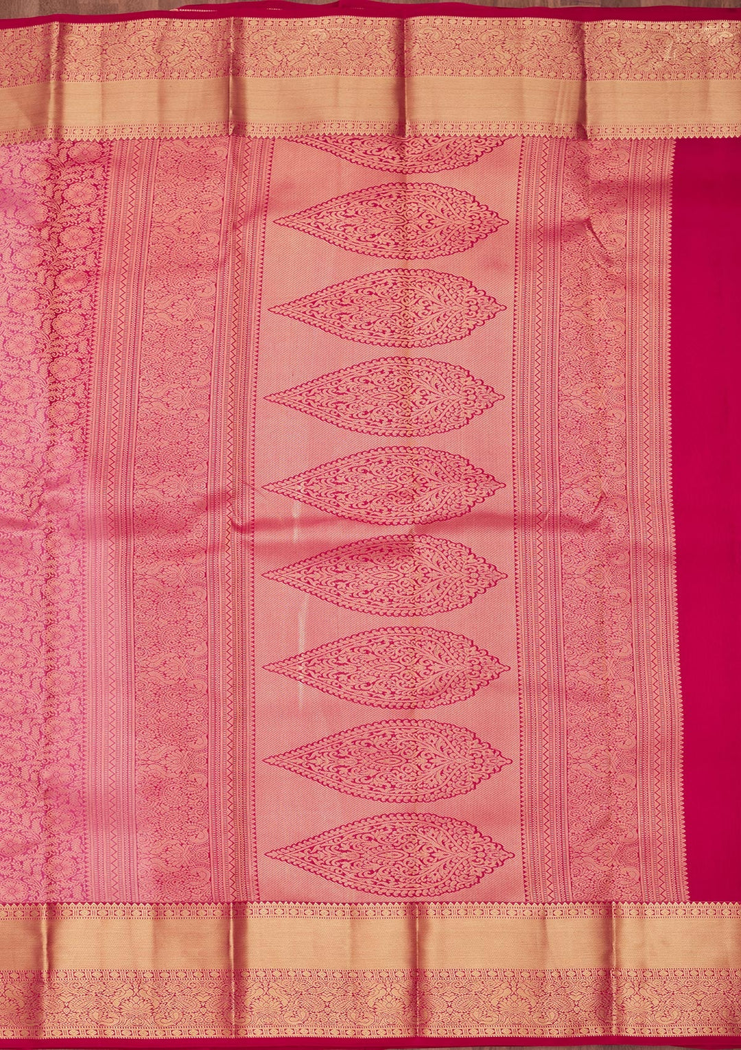 Rani Pink Zariwork Pure Silk Saree-koskii