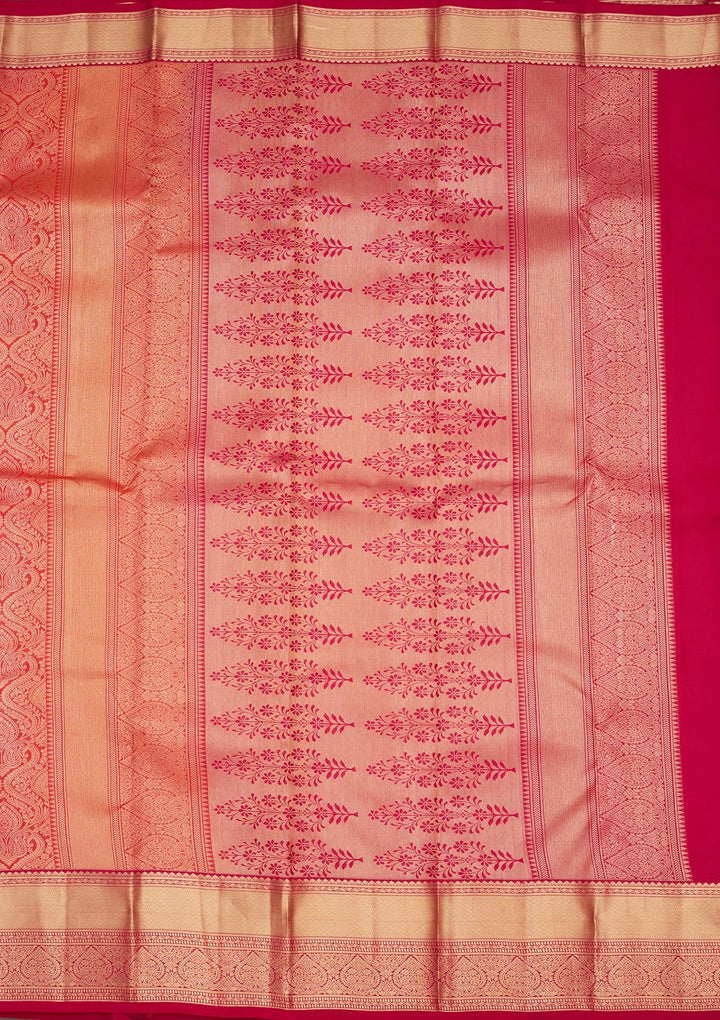 Orange Zariwork Pure Silk Saree-koskii