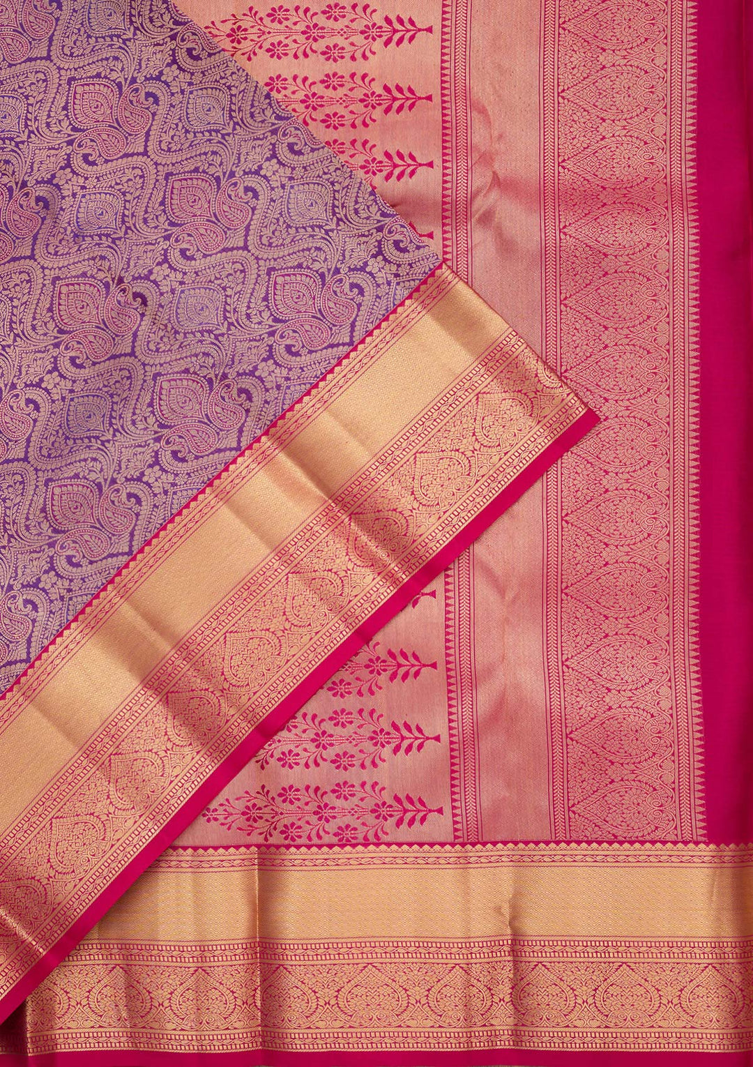 Purple Zariwork Pure Silk Saree-koskii