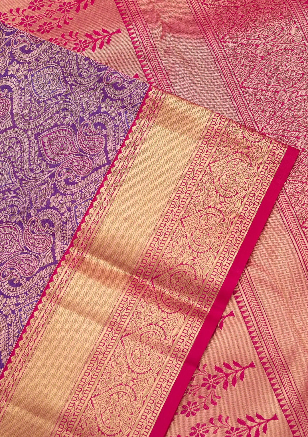 Purple Zariwork Pure Silk Saree-koskii