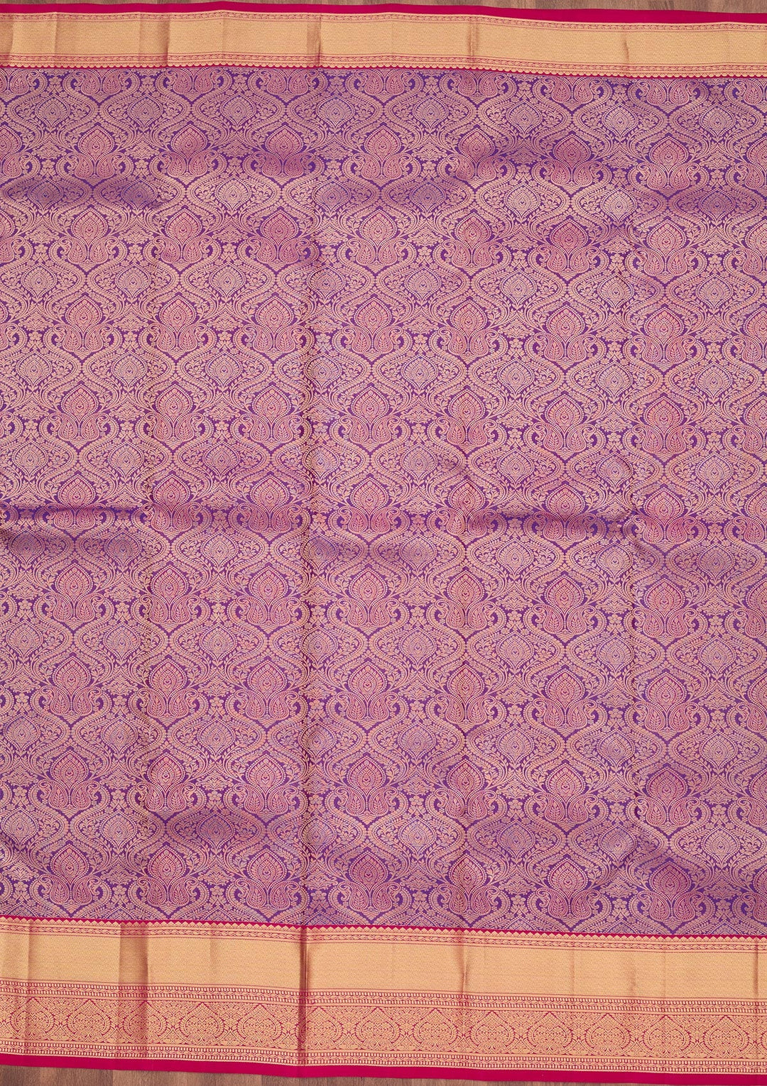 Purple Zariwork Pure Silk Saree-koskii