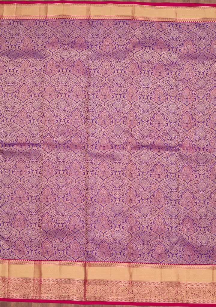 Purple Zariwork Pure Silk Saree-koskii