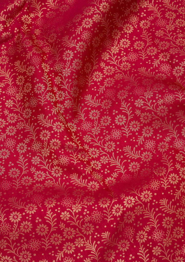 Rani Pink Zariwork Pure Silk Saree
