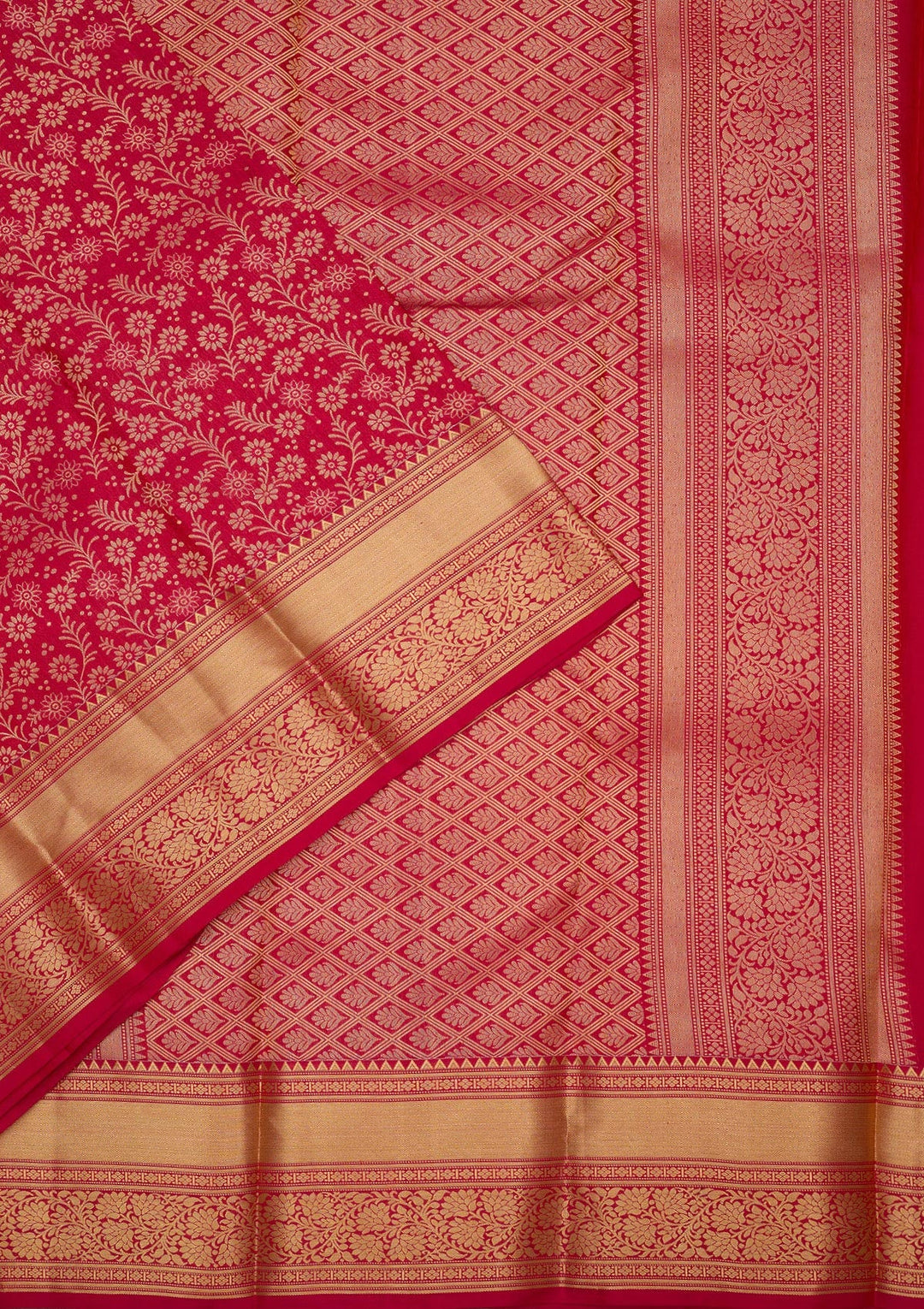Rani Pink Zariwork Pure Silk Saree