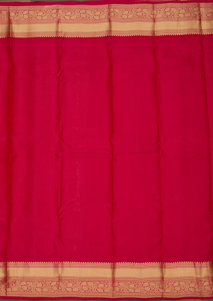 Rani Pink Zariwork Pure Silk Saree