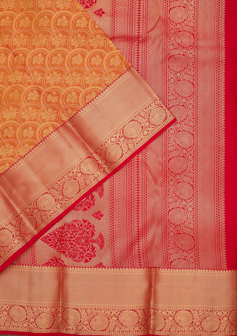 Mustard Zariwork Pure Silk Saree-koskii
