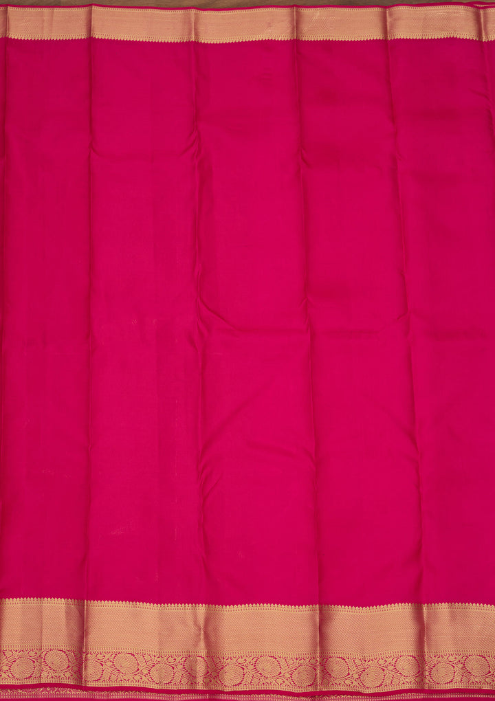 Pink Zariwork (Gold) Silk Silk Saree