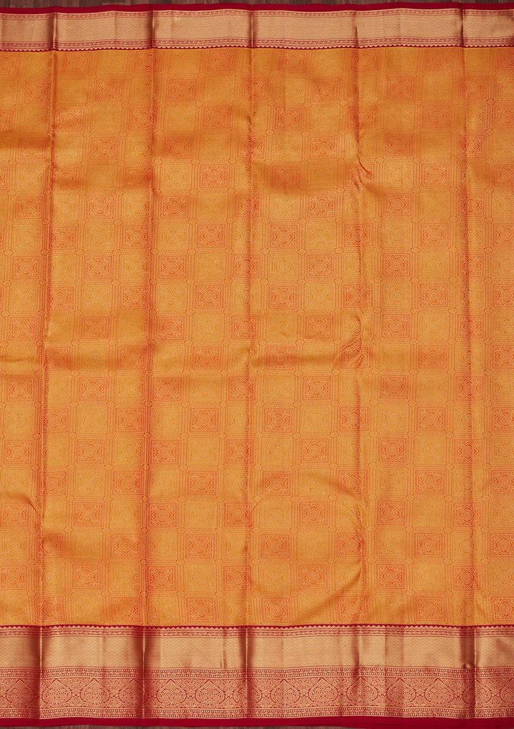 Mustard Zariwork Pure Silk Saree-koskii