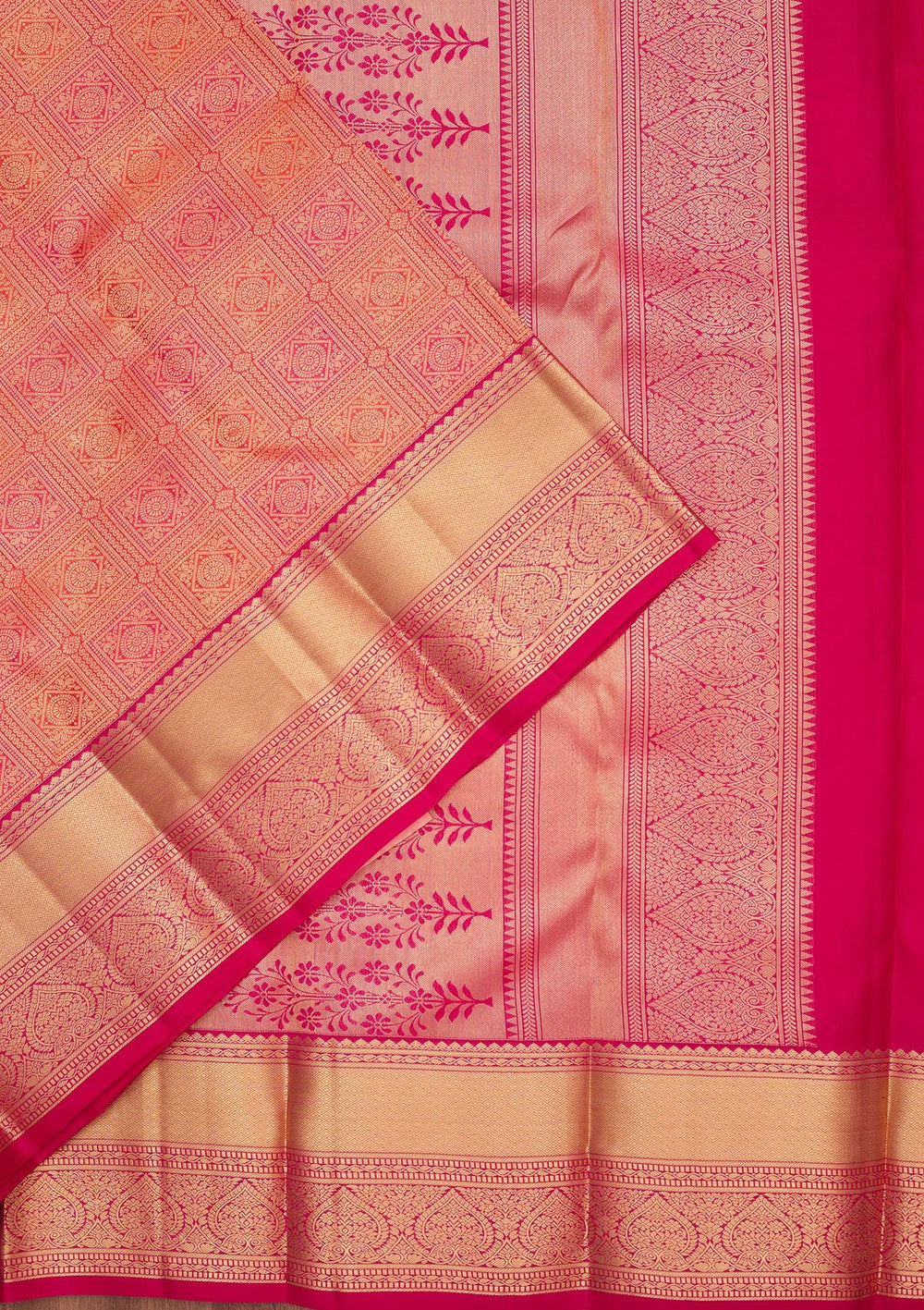 Orange Zariwork Pure Silk Saree-koskii