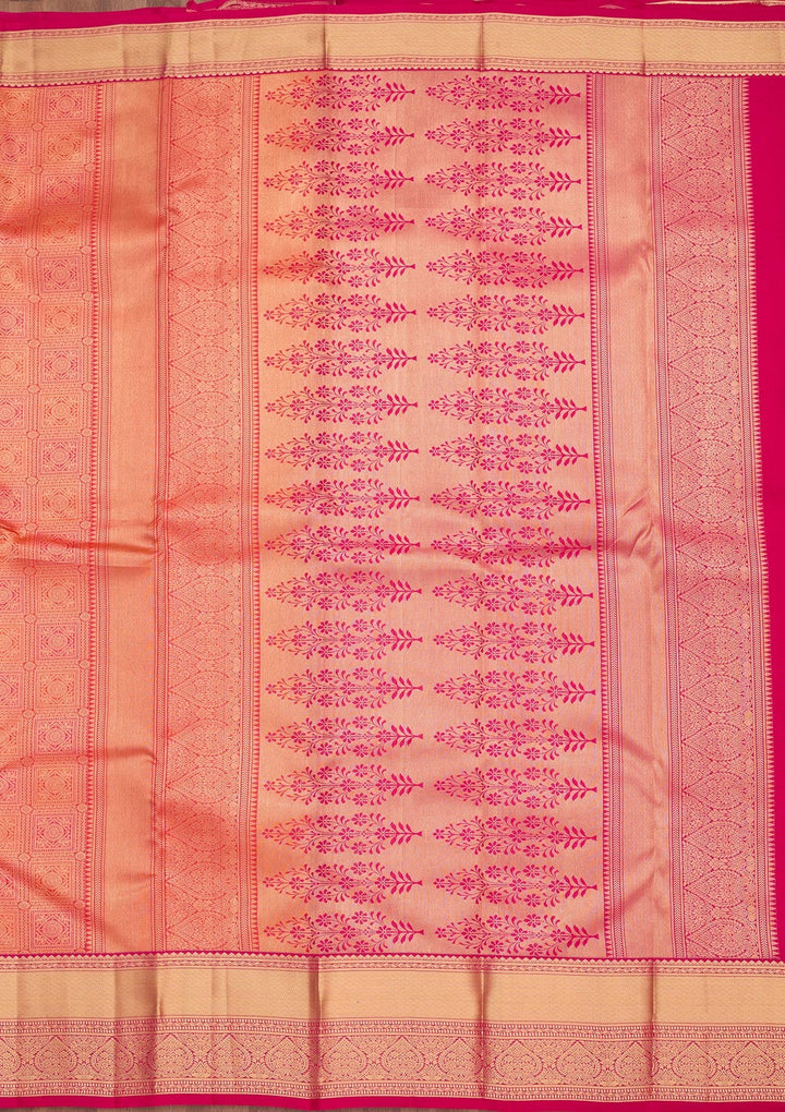 Orange Zariwork Pure Silk Saree-koskii
