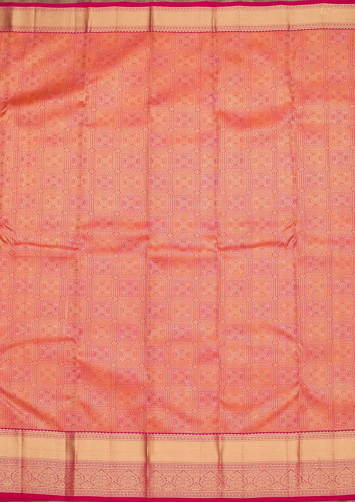 Orange Zariwork Pure Silk Saree-koskii