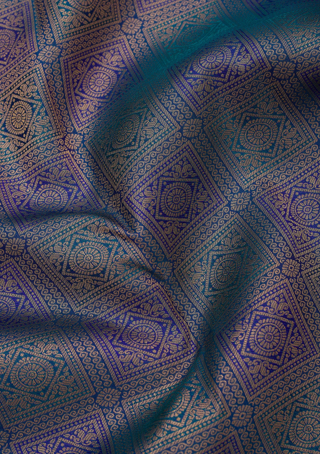 Peacock Blue Kanjivaram Pure Silk Saree