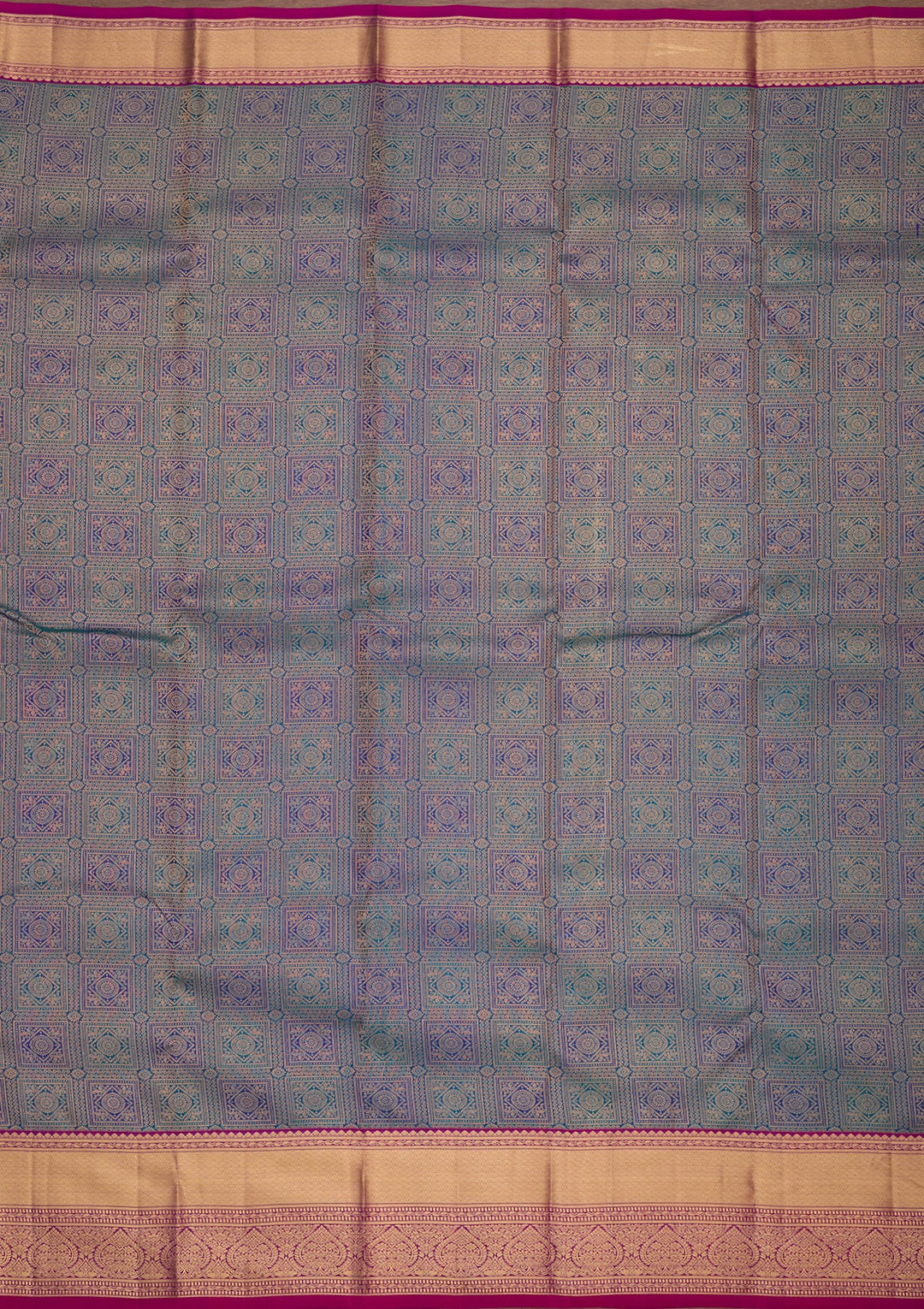 Peacock Blue Kanjivaram Pure Silk Saree