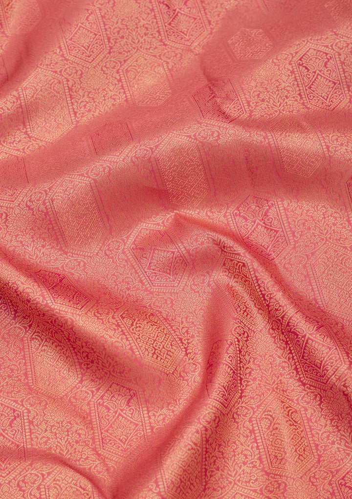 Onion Pink Zariwork Pure Silk Saree-koskii