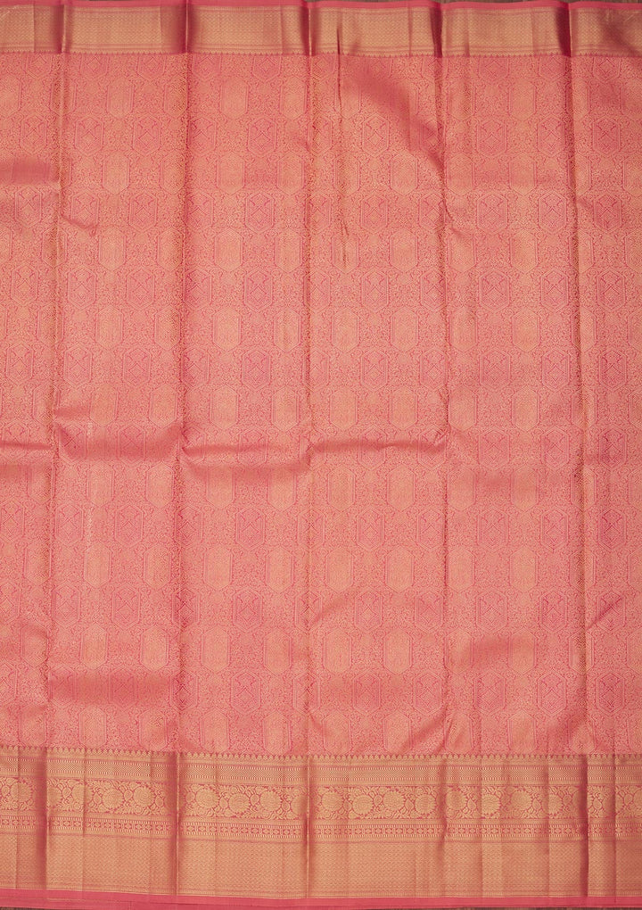 Onion Pink Zariwork Pure Silk Saree-koskii