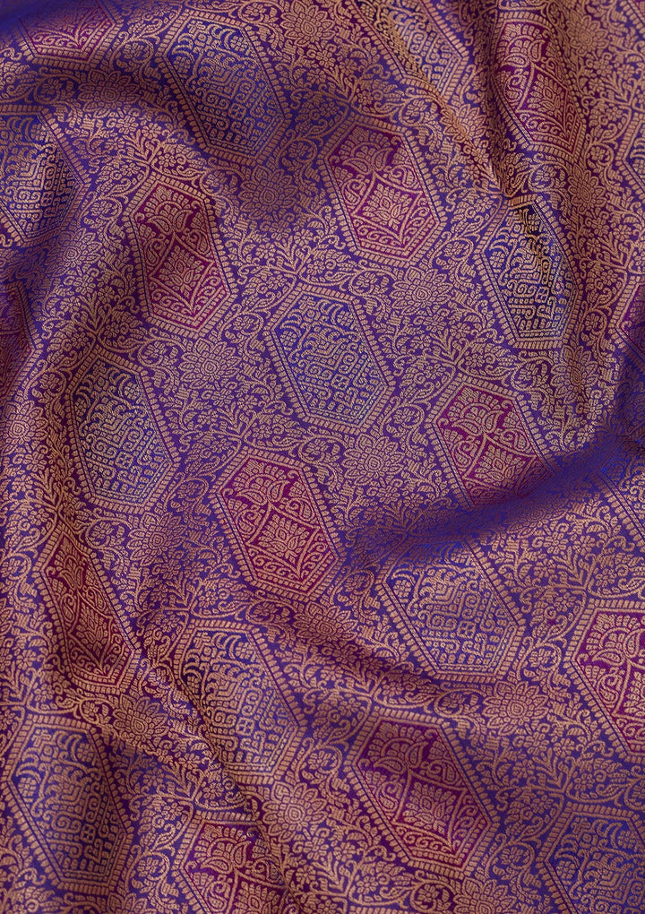 Royal Blue Zariwork Pure Silk Saree-koskii