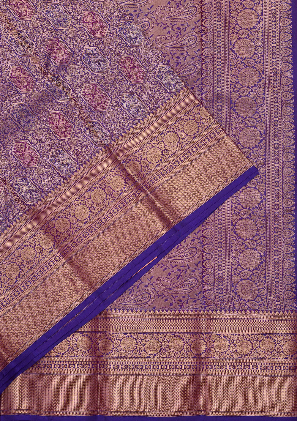 Royal Blue Zariwork Pure Silk Saree-koskii
