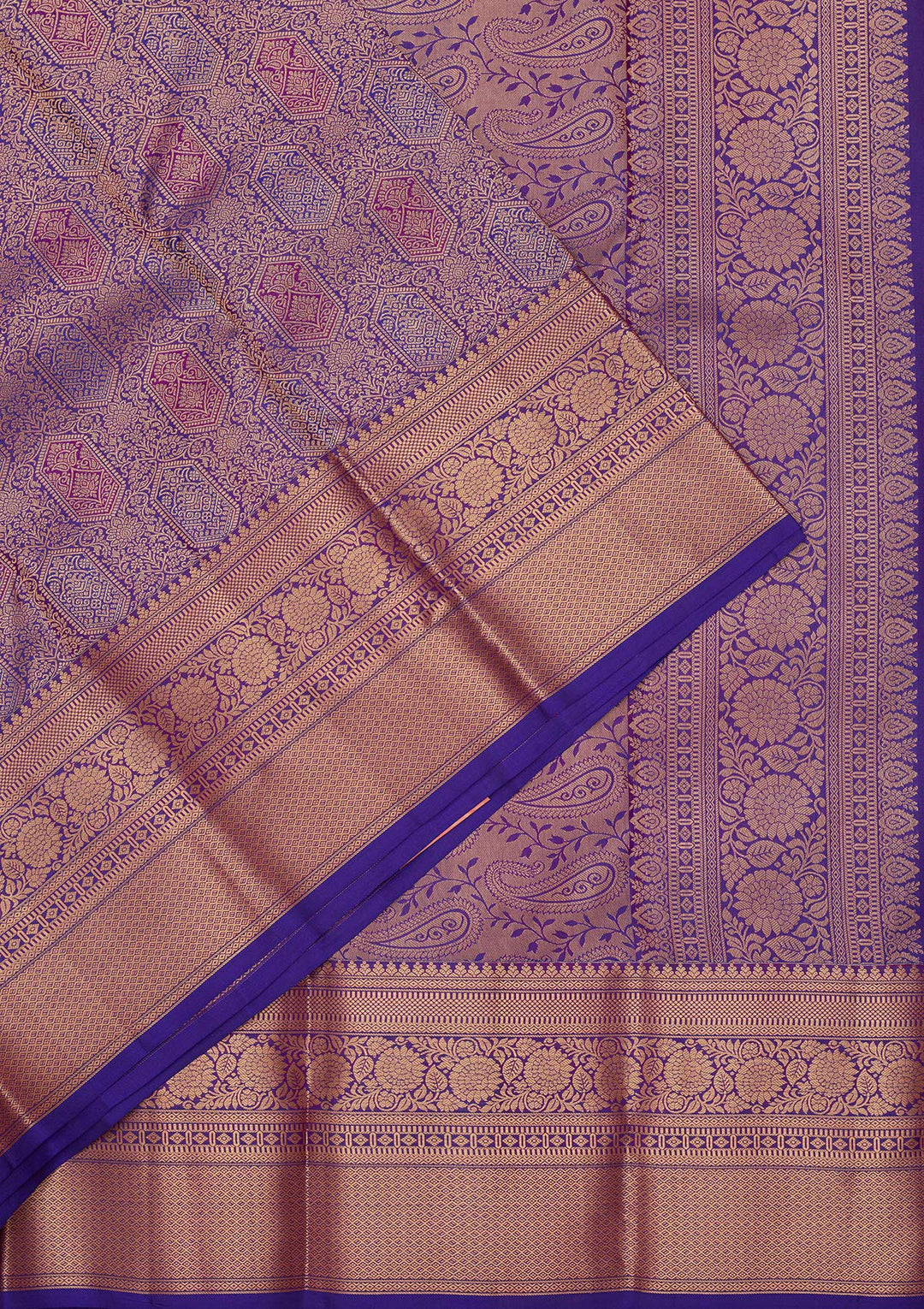 Royal Blue Zariwork Pure Silk Saree-koskii