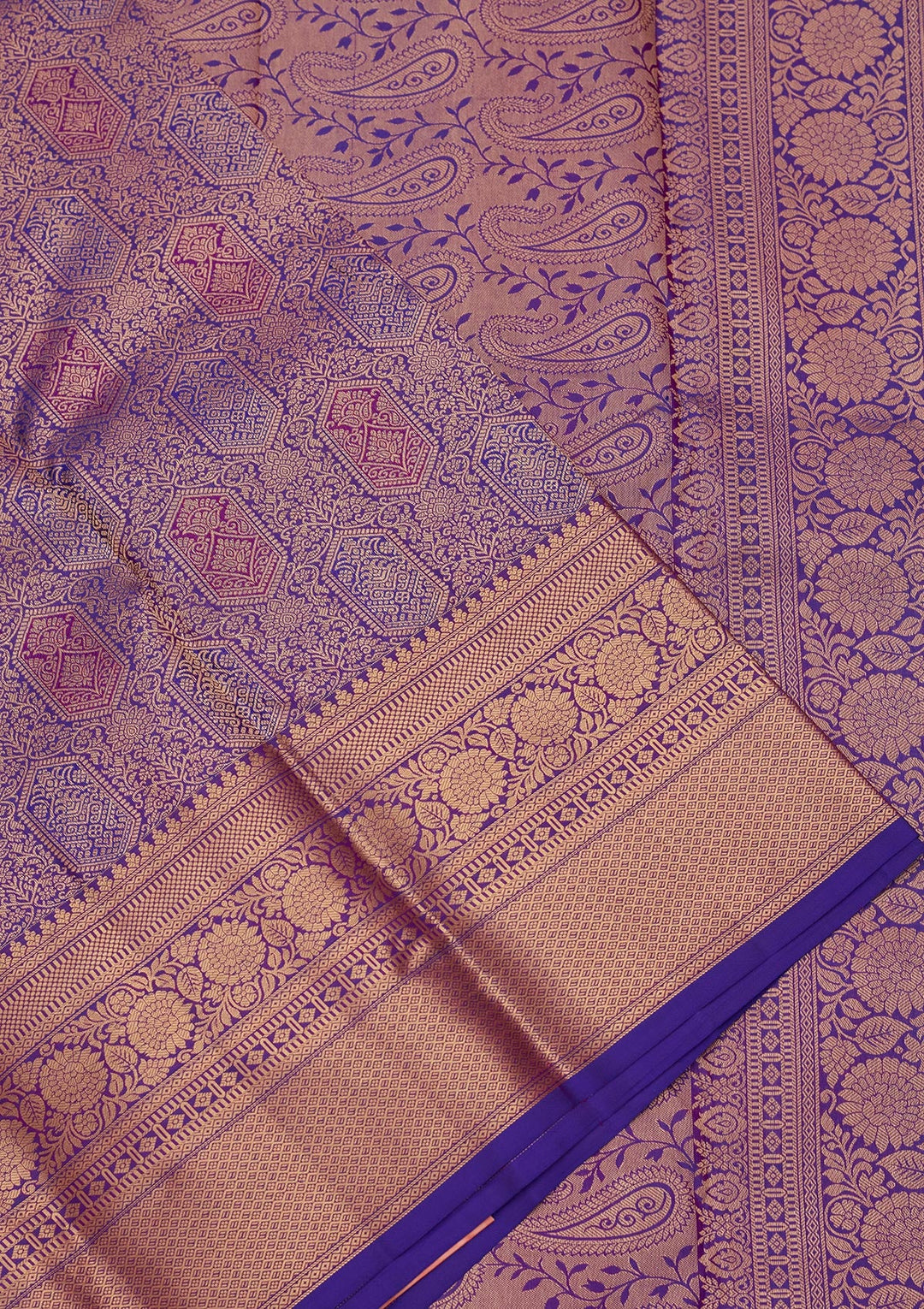 Royal Blue Zariwork Pure Silk Saree-koskii