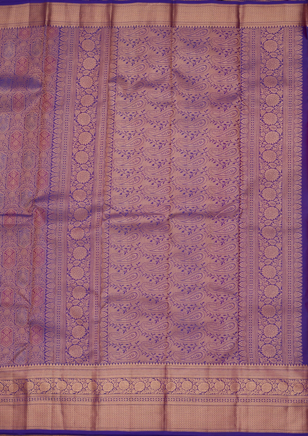 Royal Blue Zariwork Pure Silk Saree-koskii