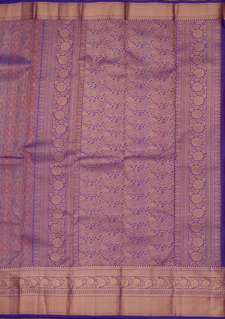 Royal Blue Zariwork Pure Silk Saree-koskii