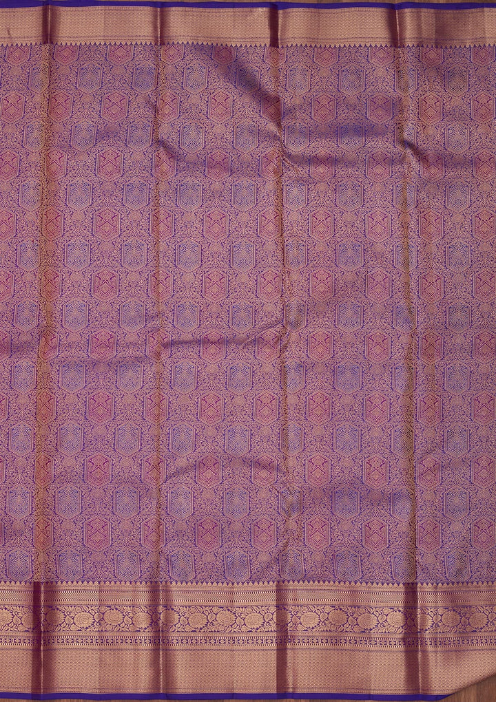 Royal Blue Zariwork Pure Silk Saree-koskii