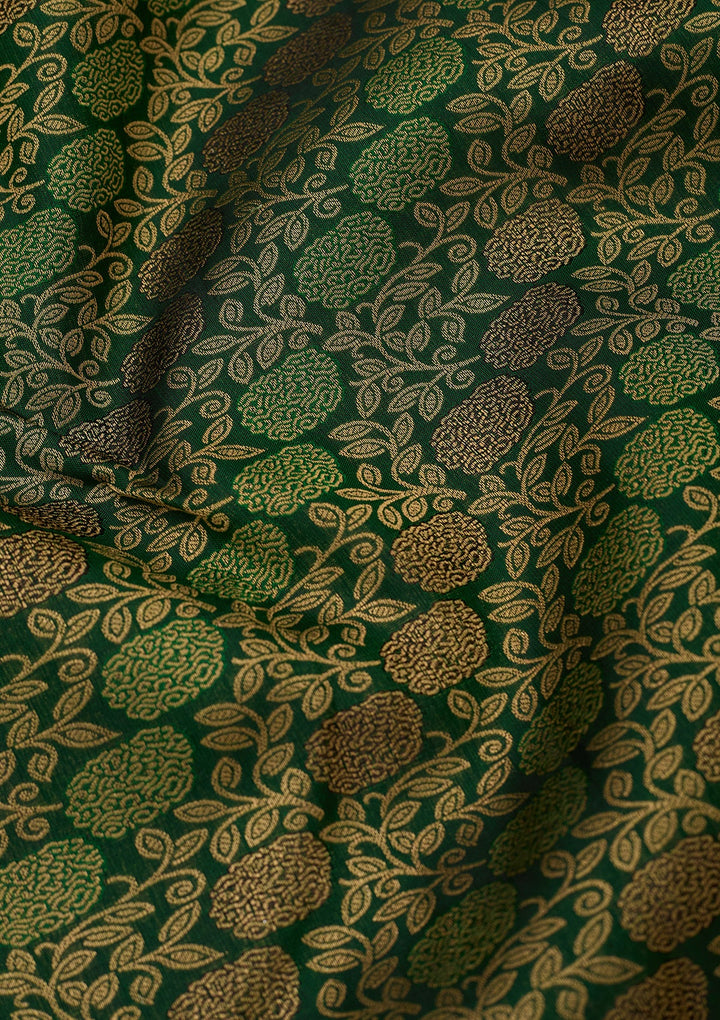 Bottle Green Kanjivaram Pure Silk Saree
