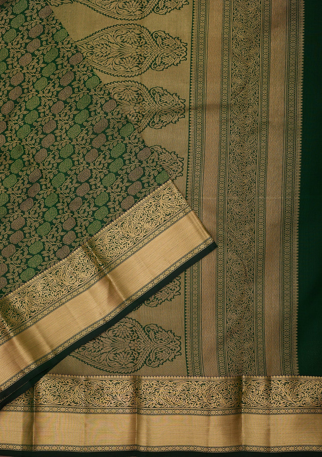 Bottle Green Kanjivaram Pure Silk Saree