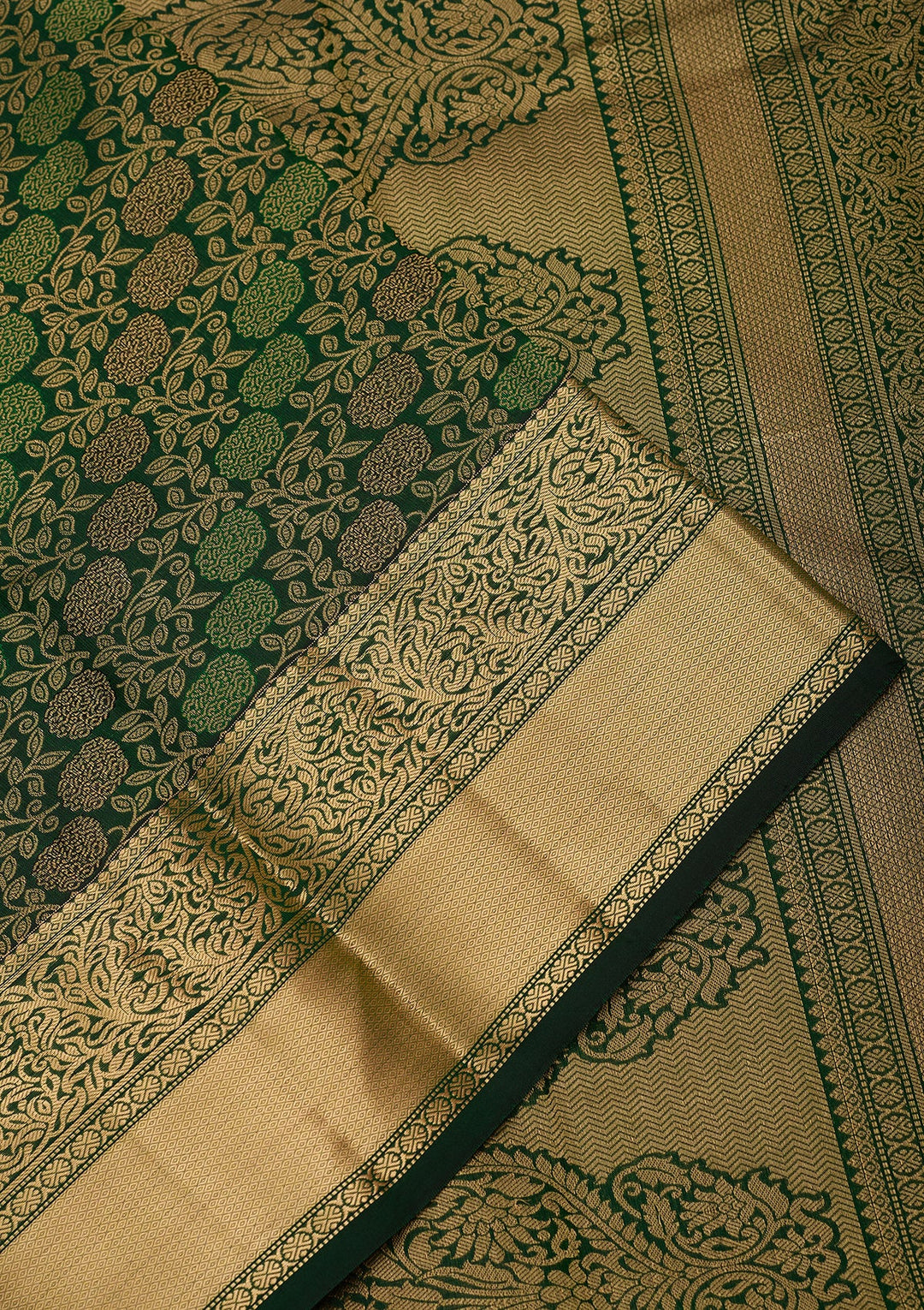 Bottle Green Kanjivaram Pure Silk Saree