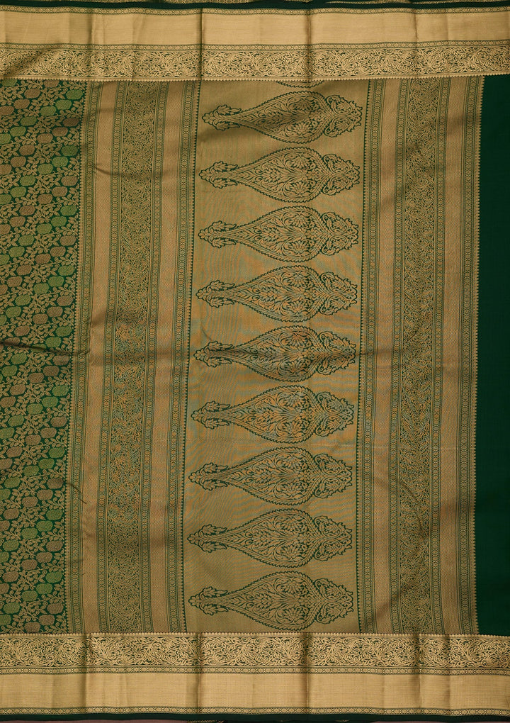 Bottle Green Kanjivaram Pure Silk Saree
