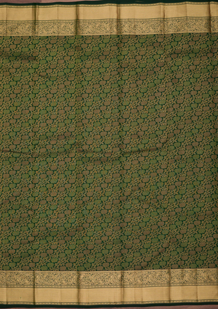 Bottle Green Kanjivaram Pure Silk Saree
