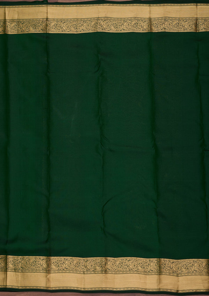 Bottle Green Kanjivaram Pure Silk Saree