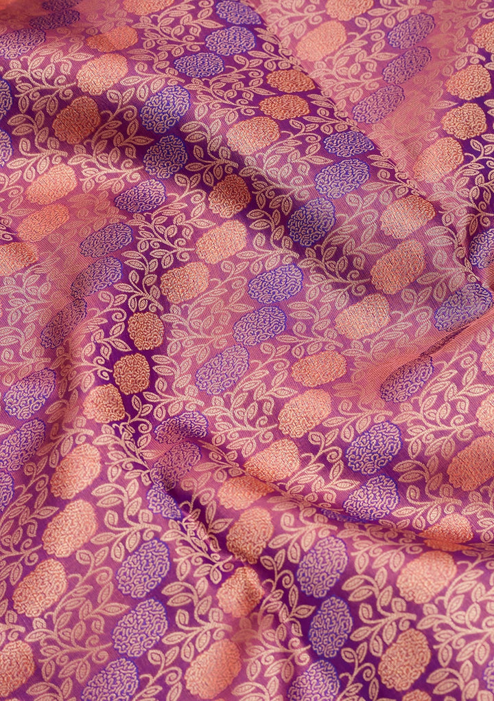 Onion Pink Zariwork Pure Silk Saree-koskii