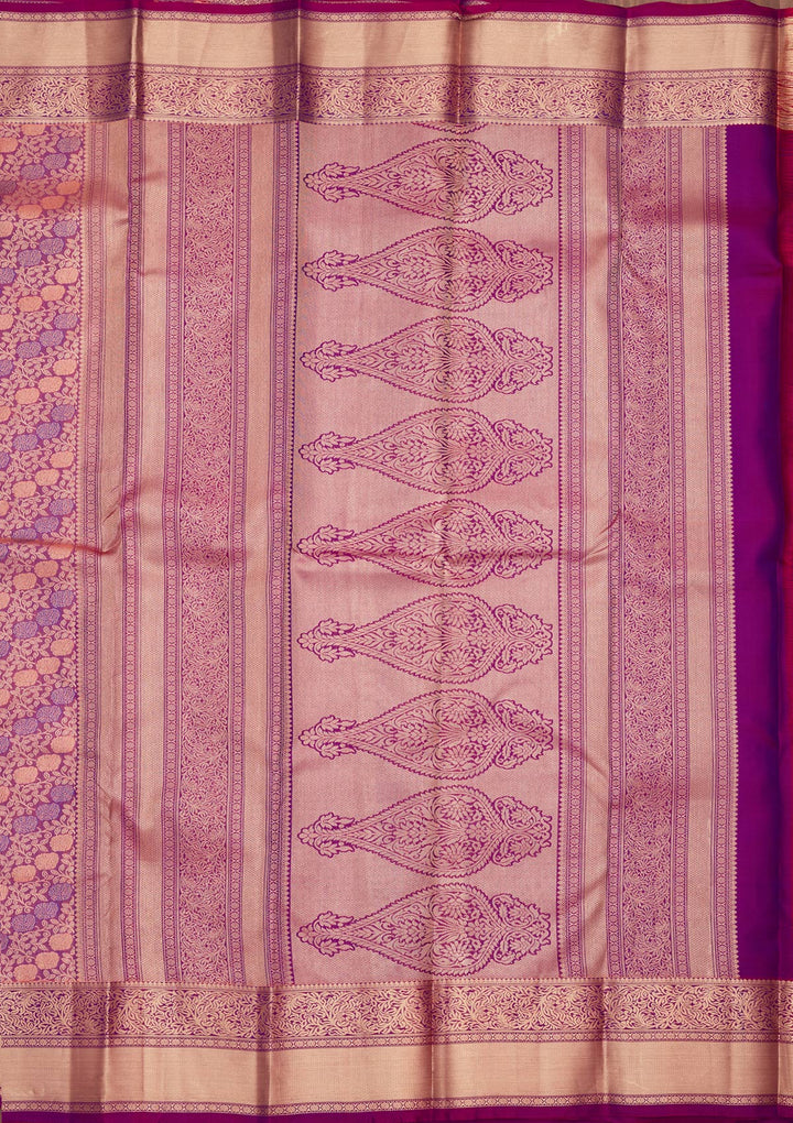 Onion Pink Zariwork Pure Silk Saree-koskii