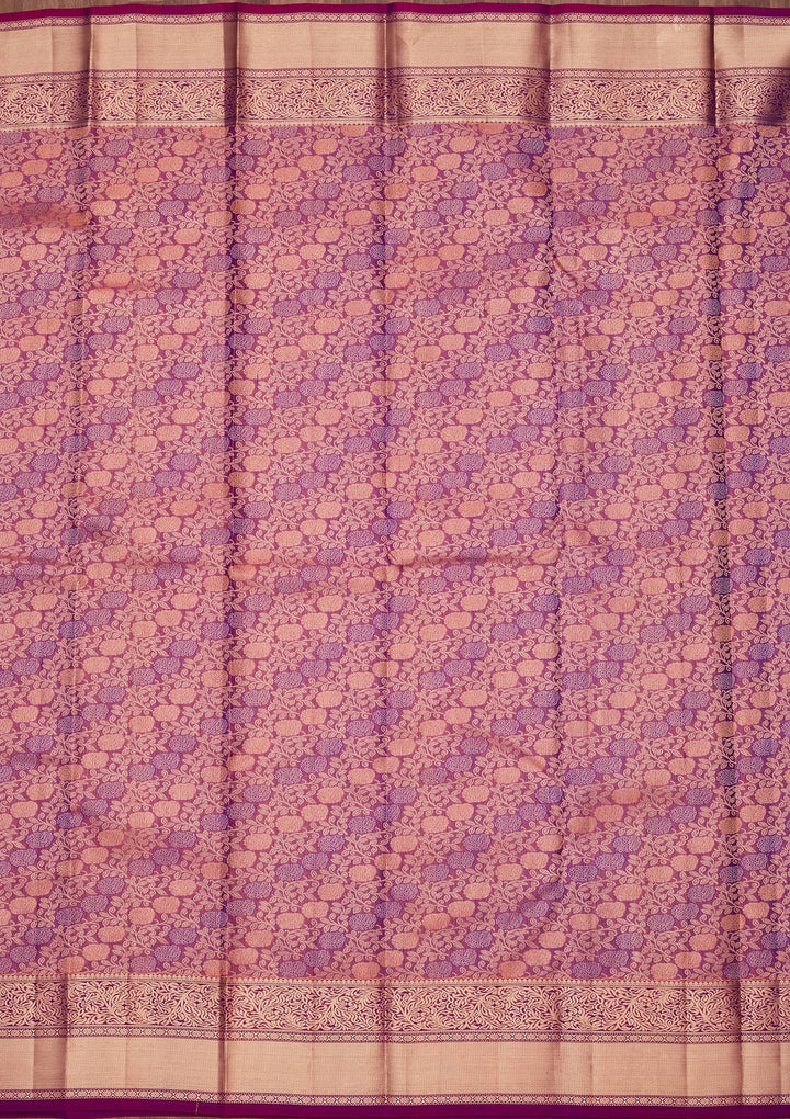 Onion Pink Zariwork Pure Silk Saree-koskii