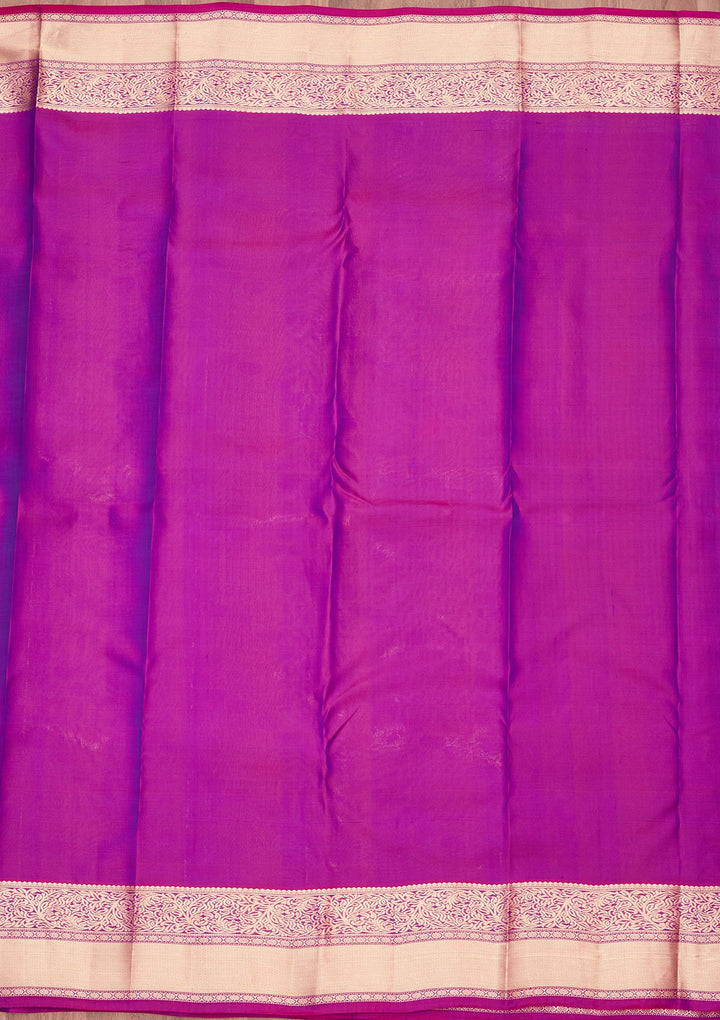 Onion Pink Zariwork Pure Silk Saree-koskii