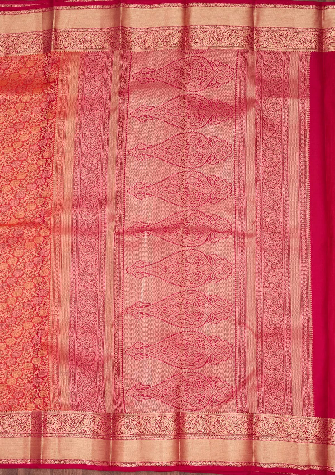 Orange Zariwork Pure Silk Saree-koskii