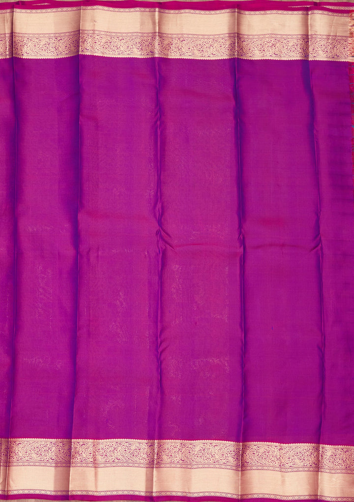 Peacock Blue Zariwork Pure Silk Saree-koskii